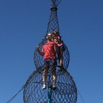 One of the many cage like creations for climbing/crawling